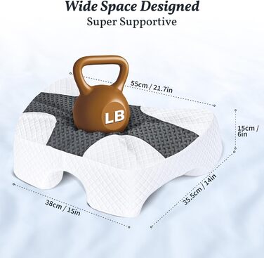 Подушка SAHEYER для сну на боці з проймою, ортопедична подушка для шиї, подушка з піни з ефектом пам&39яті з чотирма регульованими підлокітниками для сну на боці, спині або животі, чорна