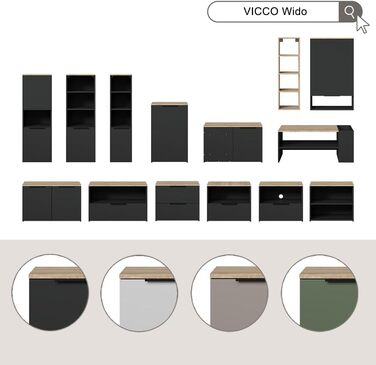 Комод Vicco Wido, білий, 50 x 80 см з полицею