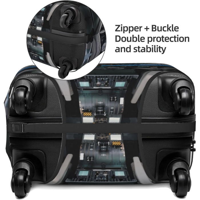 Чохол для валізи Авіаційний кокпіт - захист від пилу та подряпин, еластична обкладинка для подорожей, розмір 90