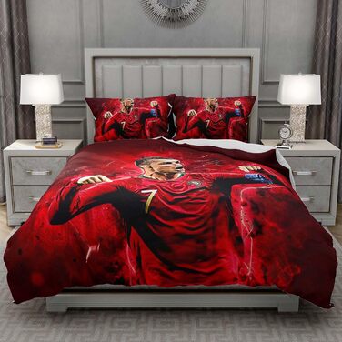 Дитяча дитяча постільна білизна футбол 100x135 см наволочка на блискавці 4060 см 3D футбольна постільна білизна хлопчик постільна