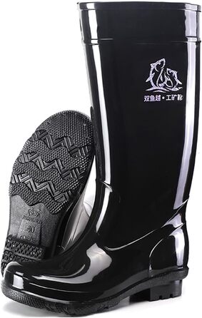 Чоловічі гумові чоботи без шнурівки, чорні, чоботи для високої води з ПВХ, міцні, нековзні, гумові, брудові, гумові чоботи, водонепроникні, для садівництва, риболовлі, гумові чоботи до коліна, чорні