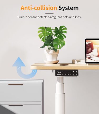 Каркас столу MAIDeSITe EL2 Plus Art з регульованою висотою та овальною конструкцією ніжок, електричний двомоторний каркас столу з регулюванням висоти від 62 до 125 см, 4 елементи керування пам&39яттю, стіл з регульованою висотою, білий