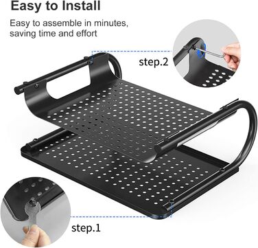 Підставка для монітора Suptek, збільшувач висоти для комп'ютера, ноутбука, принтера та всіх плоских екранів з вентильованою металевою платформою та висотою 160 мм (4 дюйми) для зберігання речей під нею. Модель MST002 X-Large