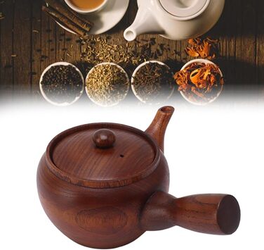 Дерев'яний чайник Holz-Teekanne, традиційний дерев'яний чайник з вишуканим свистком, виготовлений вручну в стилі Кунг-Фу для дому, офісу та ресторану