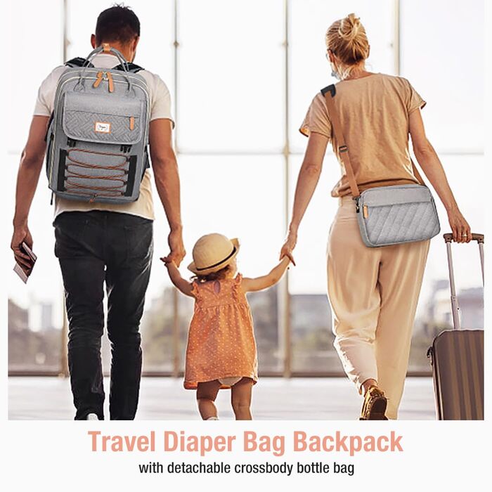 Рюкзак-знімна пляшечка для перетину тіла, пеленальна сумка Travel Essentials Дитяча сумка з пеленальним килимком, стильна пеленаль