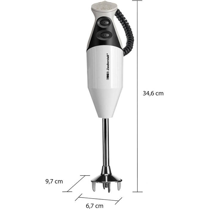 Занурювальний блендер ESGE Zauberstab M 160 G Gourmet 90610, 160 Вт, 2 швидкості до 15 000 об/хв, ергономічна ручка, надійний двигун, з аксесуарами, Made in Switzerland