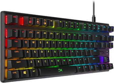 Механічна ігрова клавіатура RGB, без клавіш, червоні перемикачі (американська розкладка), чорна одинарна, 7RDX-US Alloy Origins Co