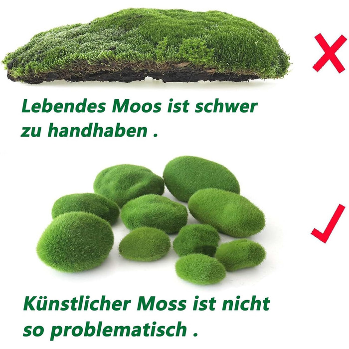 И кулькового моху, штучного моху, мохового кулькового садового каміння, декоративного моху, зеленого моху для рукоділля, збереженого зеленого моху для квіткових композицій, казкових садів, тераріумів і ремесел, 22 шт.
