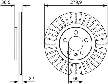 Гальмівні диски Bosch BD1985 передня вісь сертифікація ECE-R90 2 шт. у комплекті