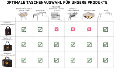 Сумка для FENNEK 2.0 Аксесуари для мобільного та підключаємого вугільного гриля з нержавіючої сталі для кемпінгу, трекінгу, життя у фургоні, саду та розваг на свіжому повітрі
