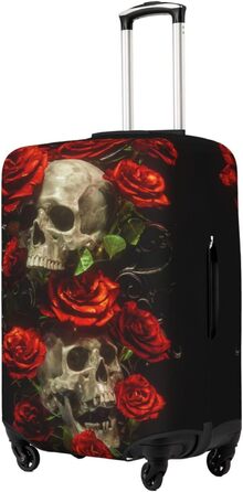 Чохол для багажу BAFAFA з принтом Череп і троянди, еластичний захист від подряпин і пилу для валіз, чорний, розмір 85