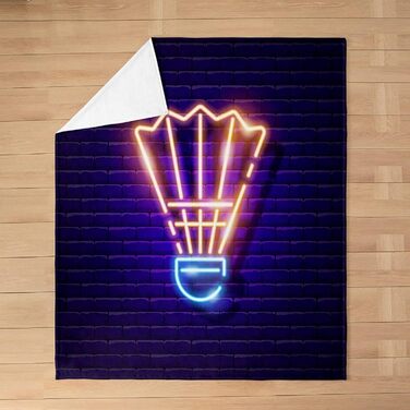 М&39яка та тепла фланелева флісова ковдра (130x150 см) з бадмінтонним візерунком та 3D спортивною тематикою. Підходить як плед на диван, плед або покривало для ліжка. Ідеально підходить для дітей та дорослих.