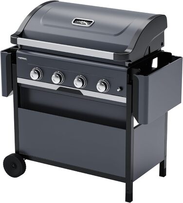 Газовий гриль Campingaz 4 Series Select L Grillset з додатковою решіткою, чохлом та набором аксесуарів, 4 сталеві пальники, термометр на кришці, система InstaClean, потужність 12 кВт