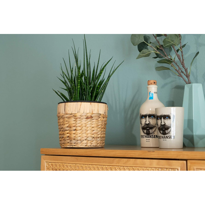 Декоративний набір з 3 круглих плетених квіткових горщиків з морської трави з пластиковими вставками для посадки - горщики для рослин - 16 см 20 см 26 см