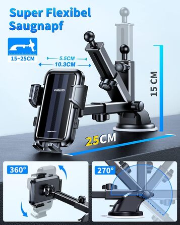 Справжній військовий клас Автомобільний тримач для мобільних телефонів Краща присоска і NEUST Ver. CTVK61 4 в 1 тримач для мобільн