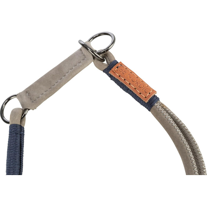 Нашийник для собак BE NORDIC зі шкіри, сірий L зручний нашийник для великих собак з обмеженням тяги міцний та елегантний 17140 сірий L-XL