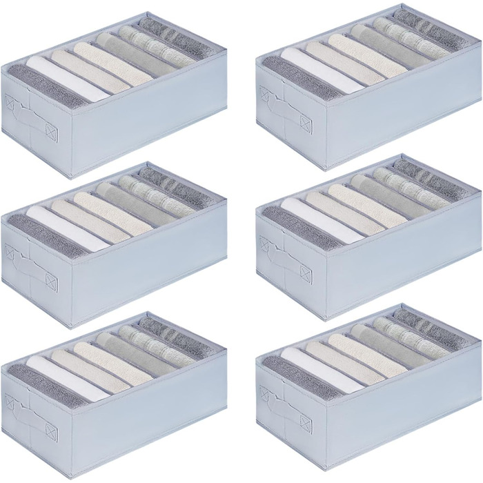 Органайзер для гардеробу, 6 предметів, для штанів, сорочок, спідньої білизни органайзер для шафи, система організації шухляд, органайзер для шухляд, 6 предметів (34*17*12 см - 7 відділень)