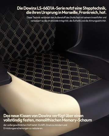 Ігрове крісло Dowinx, вантажопідйомність 200 кг, крісло керівника, ергономічне офісне крісло з 4D підлокітниками та поперековою опорою, ігрове крісло з регульованою висотою для геймерів та кіберспорту, чорне