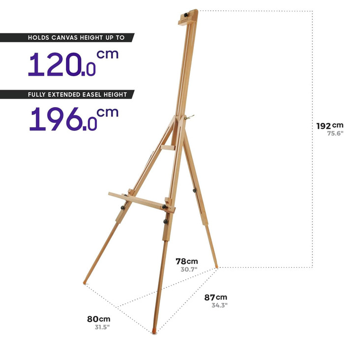 Мольберт Mont Marte Heavy Duty Tripod, регульований мольберт для художника з деревини бука для живопису, для полотен до 120 см