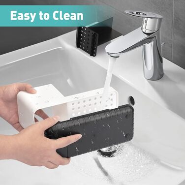 Тримач для зубної щітки для органайзера для ванної кімнати, тримач для електричної зубної щітки зі зливним отвором, знімний органайзер для зубної щітки для ванної кімнати, кухні та сімї (білий)