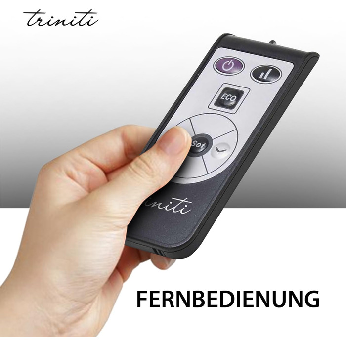 Електричний обігрівач TRINITI, конвекторний обігрівач з термостатом до 2000 Вт, елегантне загартоване скло, світлодіодний дисплей, таймер, тонкий та тихий, захист від перекидання та перегріву, коліщатка, настінний, БІЛИЙ