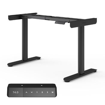 Каркас столу з регулюванням висоти, каркас столу з електричним регулюванням висоти, сертифікований TV, стіл з регулюванням висоти та подвійною моторною системою, 7-річна гарантія, чорний
