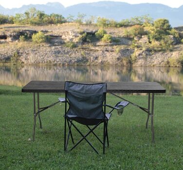 Буфетний стіл Sekey, розкладний стіл, 1875,5x73 см, кемпінговий стіл з вигляду ротанга, стіл для вечірки, розкладний стіл, садовий стіл з ручкою для перенесення для саду, балкону, тераси, антрацит