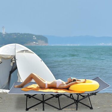 Розкладне похідне ліжко з сумкою для зберігання, транспортна сумка, до 250 кг, 190x62x38 см, кемпінговий шезлонг для дорослих, сад, кемпінг, подорожі, на природі, в приміщенні