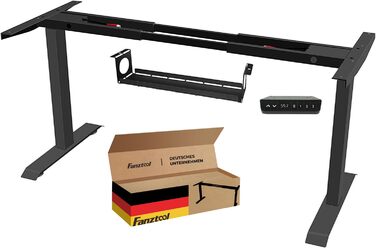 Каркас столу FANZWORK з 2 двигунами Bosch, вантажопідйомність до 100 кг, електричне регулювання висоти, функція пам&39яті, USB-C, кабельний лоток, чорний