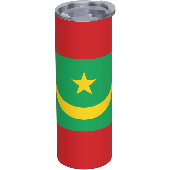 Кухоль з прямою трубочкою, дизайн мавританський прапор, друкований, дорожній кухоль, підходить для кемпінгу, офісу та дому, 590 мл