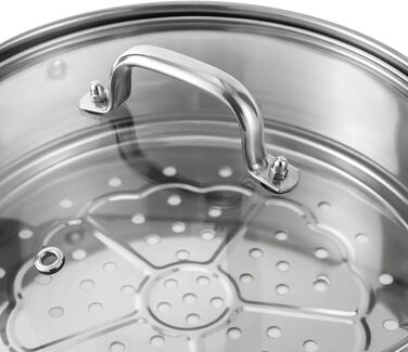 Шарова каструля під тиском, каструля під тиском з нержавіючої сталі зі скляною кришкою для газових індукційних електрокерамічних п