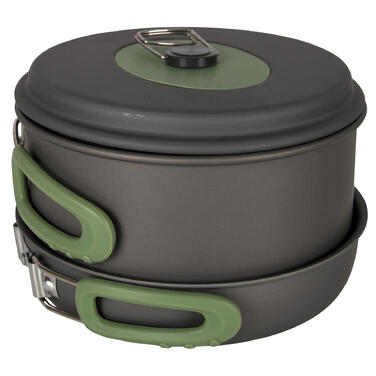 Набір посуду Bo-Camp Explorer 3 Pieces Hard Anodized Grey/Green (2200239)