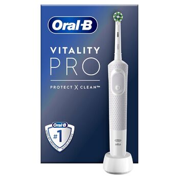 Електрична зубна щітка/електрична зубна щітка Oral-B Vitality Pro, 3 режими чищення для догляду за зубами, подарунок чоловіку/жінці, дизайн Brown, White White Single