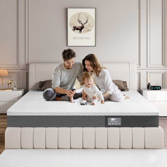 Матрац BedStory 90x200 см, висота 18 см, 7-зонний матрац з піни з ефектом пам&39яті, середньої жорсткості з підтримкою, полегшення болю в спині, антиалергенний, знімний тканинний чохол (90x200x18 см) 18 см 90 x 200 см