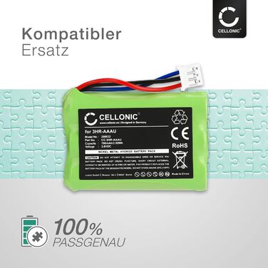 Акумулятор сумісний з Bang & Olufsen BEOCOM 6000, BeoCom 1, BeoCom M6000 (700mAh, 3.6V) 2 шт. Ersatzakku 3HR-AAAU,70AAAH3BMXZ,T373