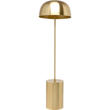 Дизайнерська торшерна лампа Kare Design Loungy Gold сталевий каркас, металевий плафон, цоколь E27, сучасний стиль для вітальні (без лампи)
