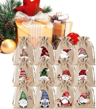 Різдвяний календар ельфів 12 джутових мішечків Generisch