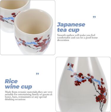 Набір для саке SAFIGLE з кераміки чайник та 8 чашок. Традиційний японський посуд для чаю та вина, ідеальний подарунок для особливих випадків.