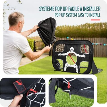 Висувні футбольні ворота, 2 шт., 120 x 80 x 80 см, Дитячі футбольні ворота з сумкою, Портативні складні футбольні ворота для саду, на природі та тренувань 2-в-1