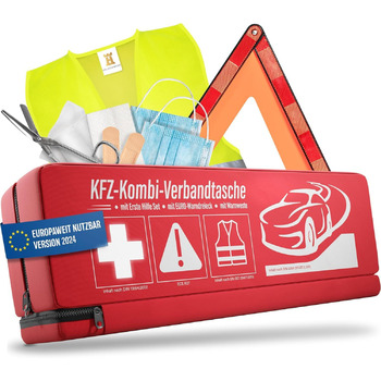 Автомобільна комбінована сумка HELDENWERK (3 в 1) відповідно до чинного стандарту 2024 - Вкл. попереджувальний трикутник, попередж