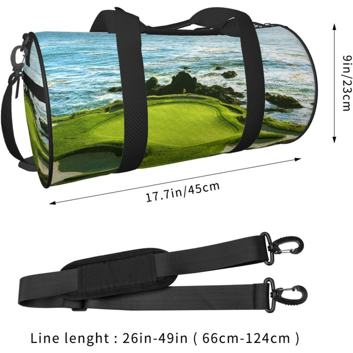 Спортивна сумка, дорожня сумка, пляжна сумка, для гольфу, з принтом, сумка на нічліг, чорна, універсальний розмір, сумка для подорожей
