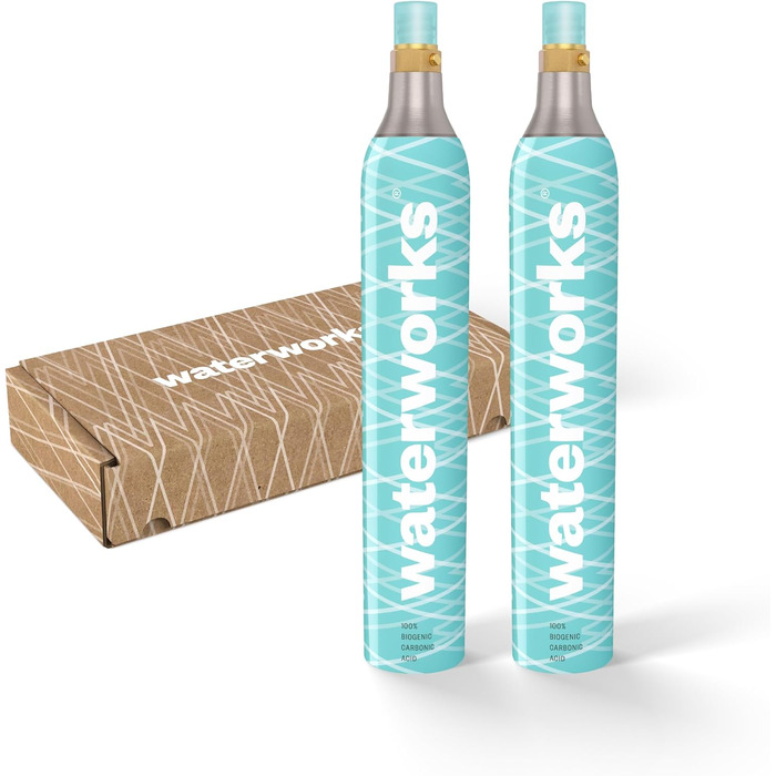 Водопровідна система 2 x циліндр CO2 I Підходить для SodaStream*, Grohe Blue, Aarke, Brita, WasserMaxx та багатьох інших виробників газованої води I Для до 60 л на заправку I * Не для швидкого підключення