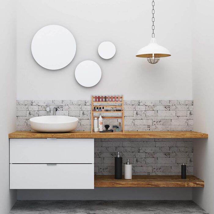 Бамбукова підставка для спецій Relaxdays, регульована, кухонний органайзер для спецій, компактна, 3 рівні, висота та ширина 50x41,5x18 см, натуральний колір