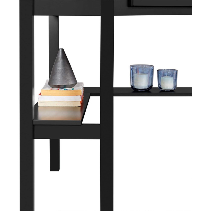 Кутовий стіл Yaheetech, Компактний комп&39ютерний стіл з шухлядою та полицями, Кутовий стіл для невеликих приміщень, 106 71,5 77 см, Чорний