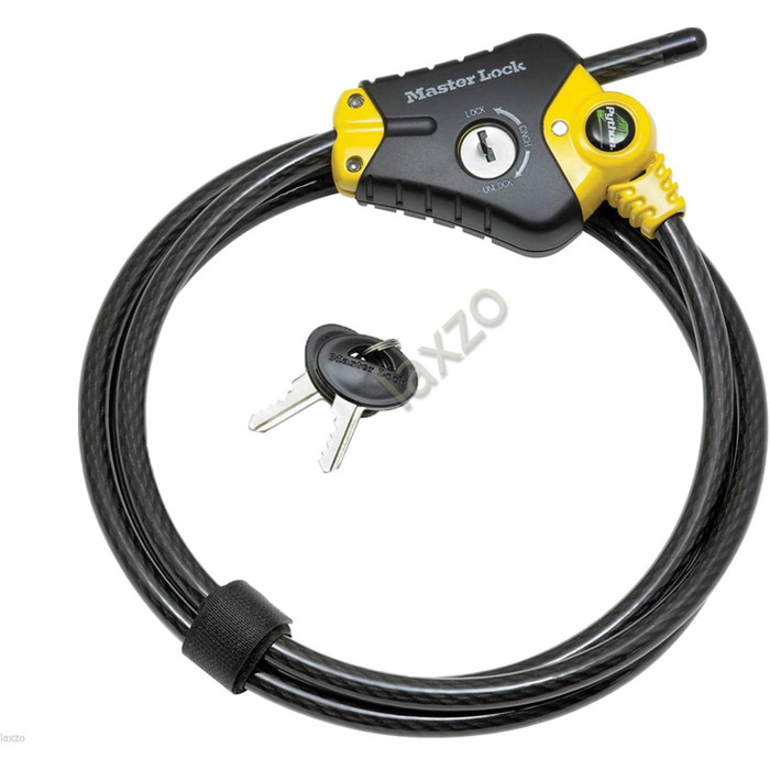 ТРОС MASTER LOCK 8433EURDPF PYTHON 1,80 М X 10 ММ ЖОВТА ЗАМКУВАЛЬНА ГОЛІВКА (НОВИЙ ДИЗАЙН) 1,8 м