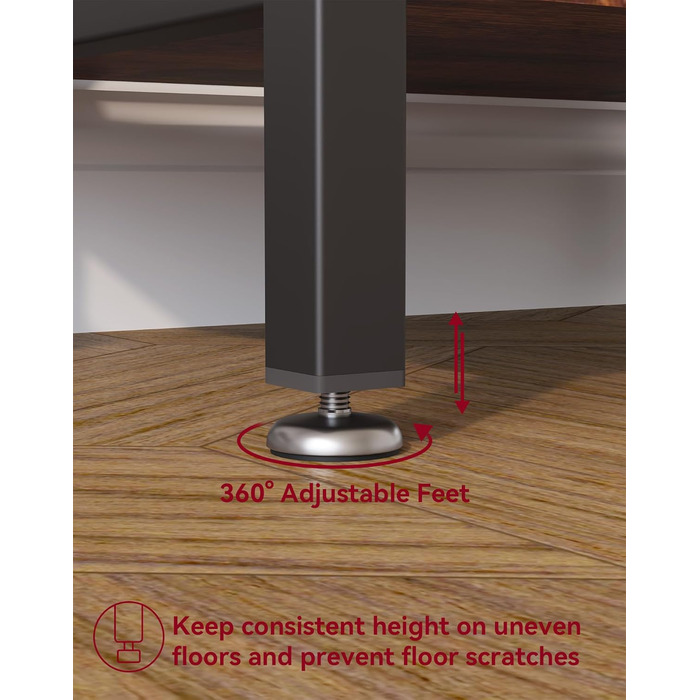 Книжкова полиця YMYNY, окремостояча полиця з 3 полицями, міцна X-подібна рама, регульовані ніжки, легке складання, 402975 см, для вітальні, спальні, кухні, кабінету, ванної кімнати, рустикальний коричневий HST008H