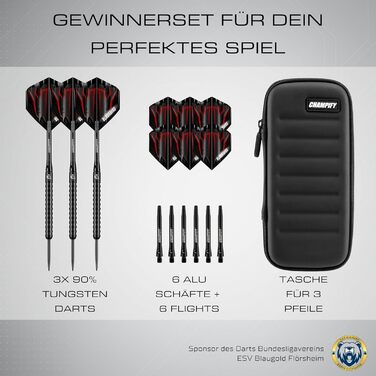 НОВИЙ набір дротиків Blackbird з 90 вольфраму з корпусом 23 г та чорним футляром 3 сталеві дротики з 9 алюмінієвими держаками та 9 дергами Набір дротиків з аксесуарами Дротики з металевим наконечником