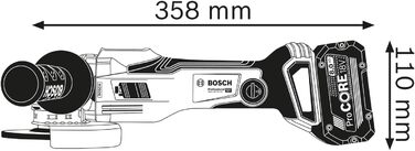 Кутова шліфувальна машина Bosch Professional BITURBO GWX 18V-15 SC (кріплення X-LOCK, з модулем підключення, попередньо встановлен