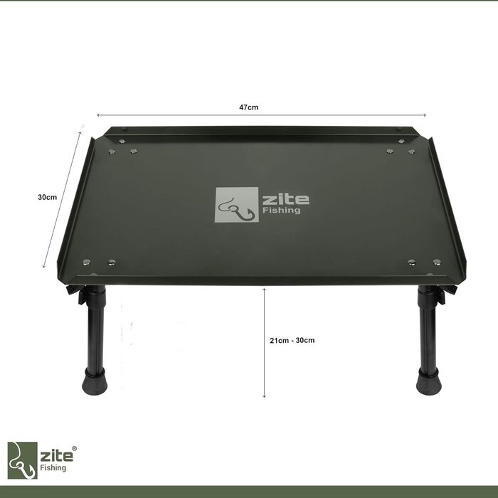 Рибальський наметовий стіл Zite - Наметовий стіл з сумкою для перенесення для коропових рибалок, кемпінгу тощо - Складаний та регульований по висоті стіл для бойлів - Складаний рибальський стіл