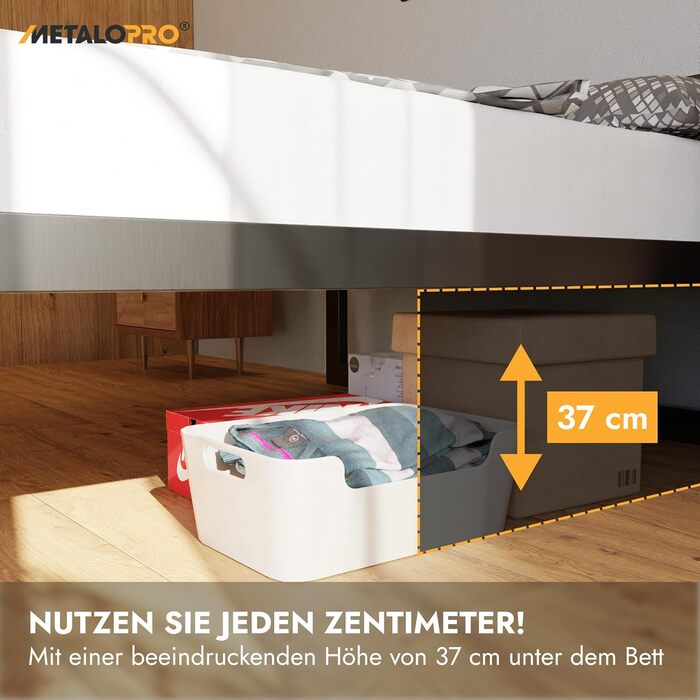 Металеве ліжко 120x200 см Вантажопідйомність до 1000 кг та складання &lt10 хв Міцний каркас ліжка з місцем для зберігання 37 см, без скрипу, чорного кольору Вертикальне 120x200 см